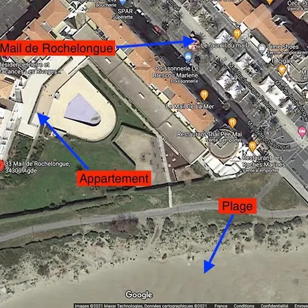 Les Rivages De Rochelongues, T3, Piscine, Clim, Parking アパート *